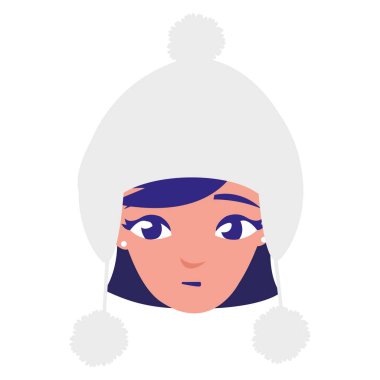 güzel bir kadın baş kış şapka ile