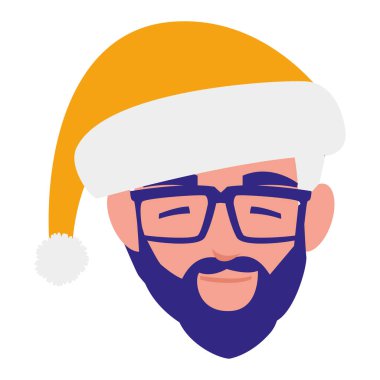 sakal ve kış şapka ile genç insan kafası