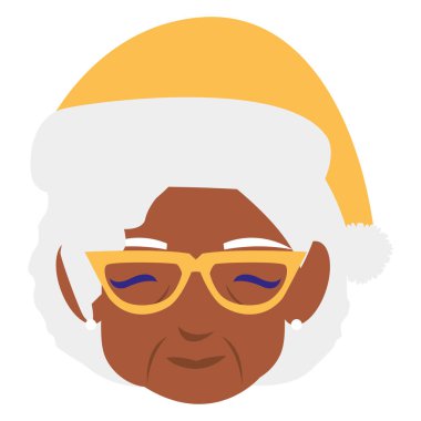 sevimli Büyükanne siyah kafa kış şapka ile