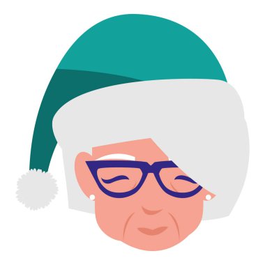 sevimli Büyükanne kafa kış şapka ile