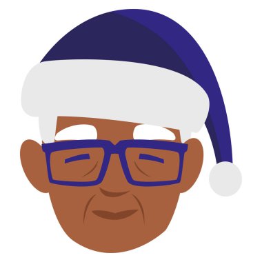 şirin dede siyah kafa ile kış şapka vektör çizim tasarım