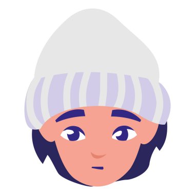 sevimli küçük çocuk kafa kış şapka ile