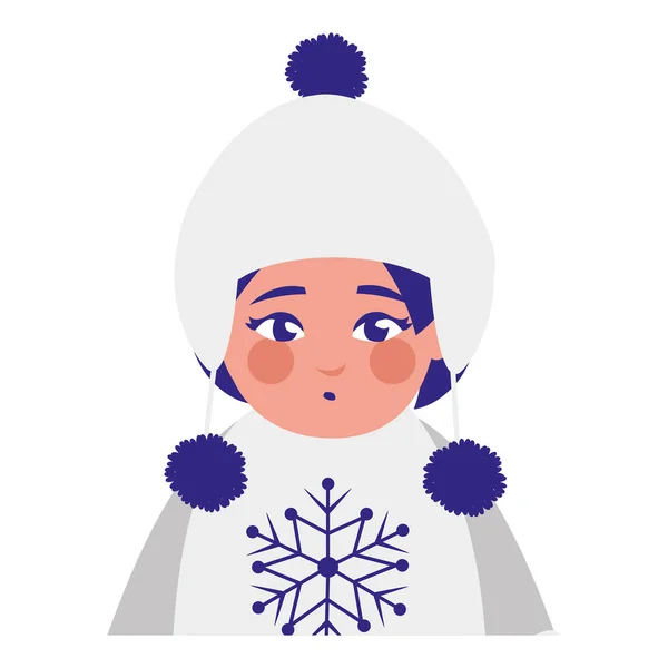 Красивая маленькая девочка в зимней одежде — стоковый вектор