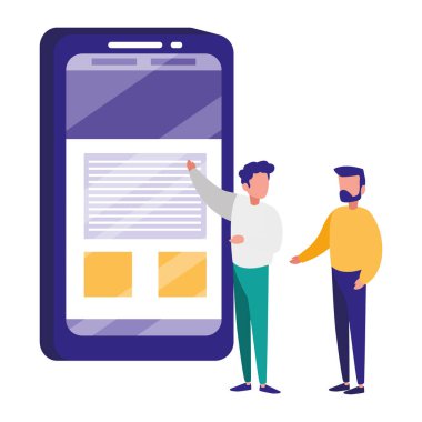 Genç erkek ile smartphone