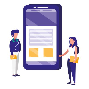 genç bir çift ile smartphone