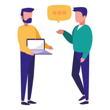 dizüstü bilgisayar ile genç erkek