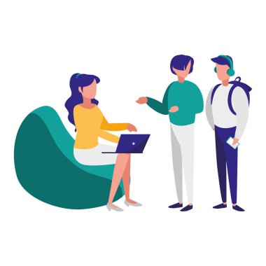 kanepede genç iş adamları