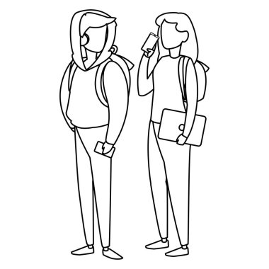 genç bir çift ile smartphone