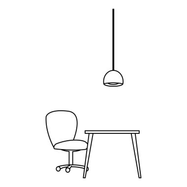 Masa ve sandalye sahne ile Ofis İşyeri