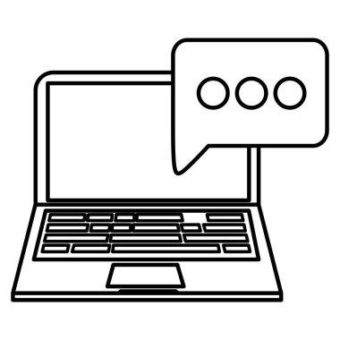 dizüstü bilgisayarla konuşma balonu