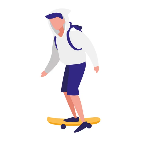Молодой человек занимается скейтбордингом — стоковый вектор