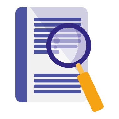 kağıt belge büyüteç vektör çizim tasarım ile