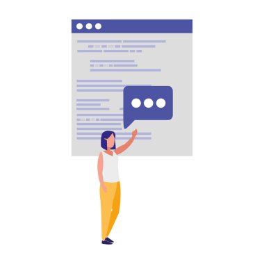 şablon ile çalışan genç kadın