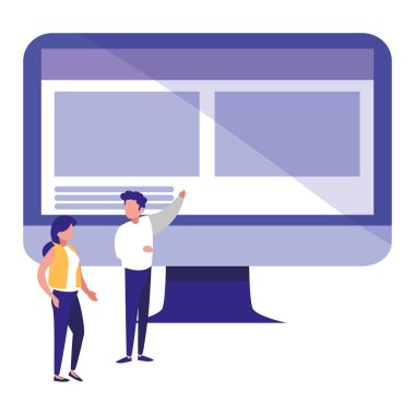 bilgisayar ile genç bir çift