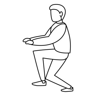 Genç adam pratik exercice