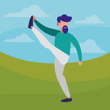 Genç adam pratik exercice