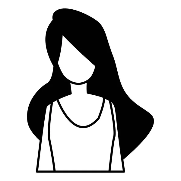 Carácter de modelo de mujer joven — Vector de stock