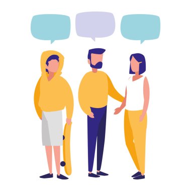 bir grup genç insan karakterleri modelleme