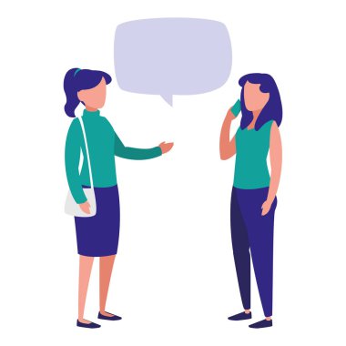 Genç kadın konuşan karakterler çift