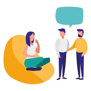 bir grup genç insan karakterleri modelleme