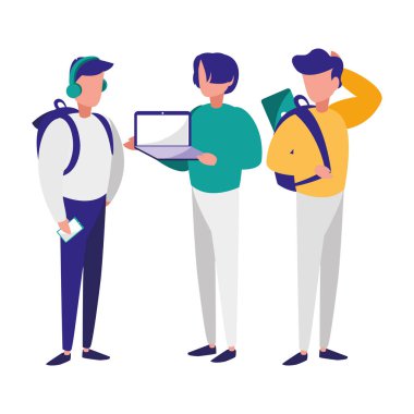 Genç kadın grup modelleme karakterler