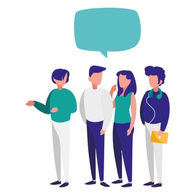 bir grup genç insan karakterleri modelleme