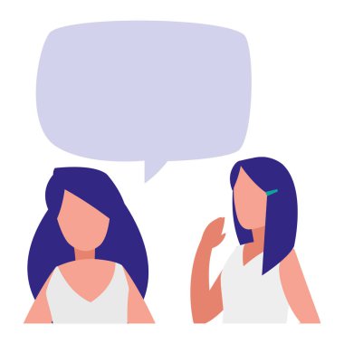 Genç kadın konuşan karakterler çift