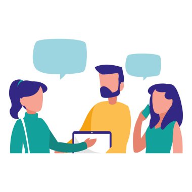 bir grup genç insan karakterleri modelleme