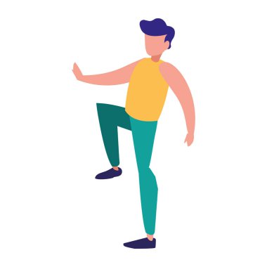 Genç adam pratik exercice