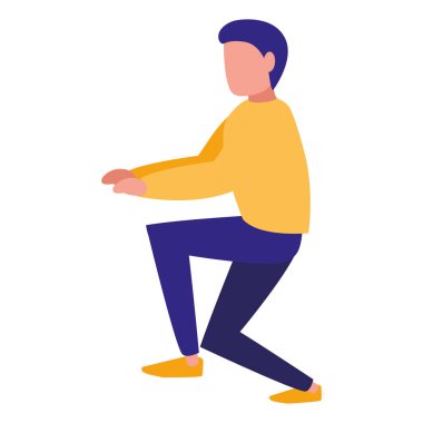 Genç adam pratik exercice