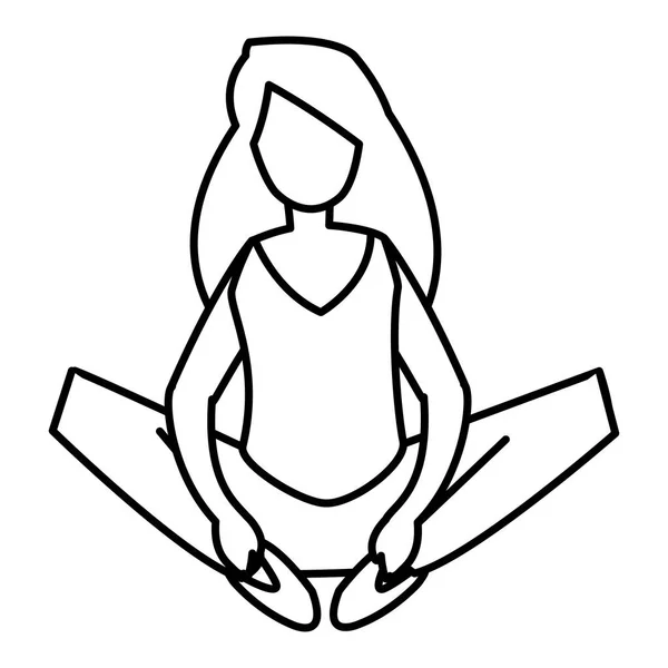 Junge Frau sitzt auf dem Fußboden — Stockvektor