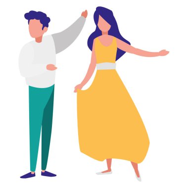 Genç çift Flamenko dans