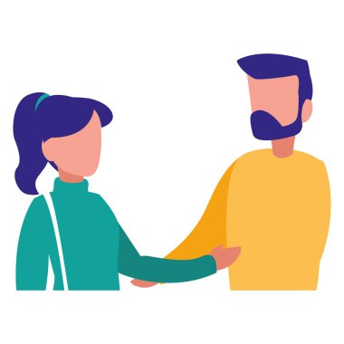 Genç çift modelleme karakterler