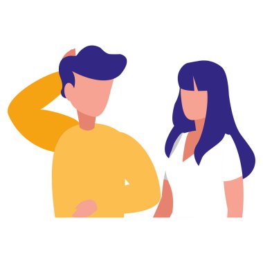 Genç çift modelleme karakterler