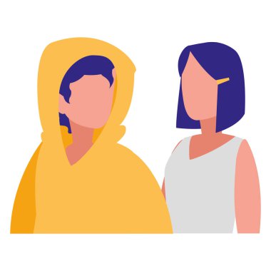 Genç çift modelleme karakterler