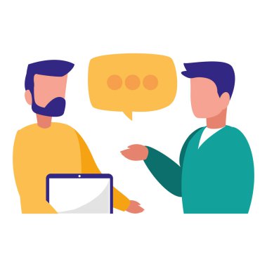 Genç erkekler konuşan karakterler çift