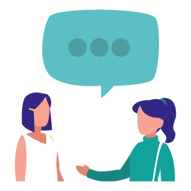 Genç kadın konuşan karakterler çift