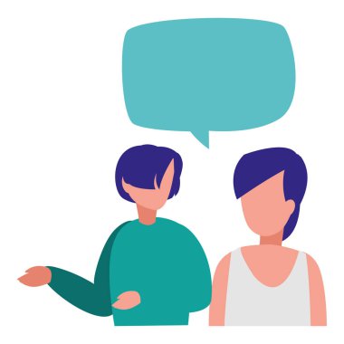 Genç kadın konuşan karakterler çift