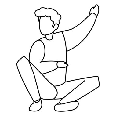 yerde oturan genç adam