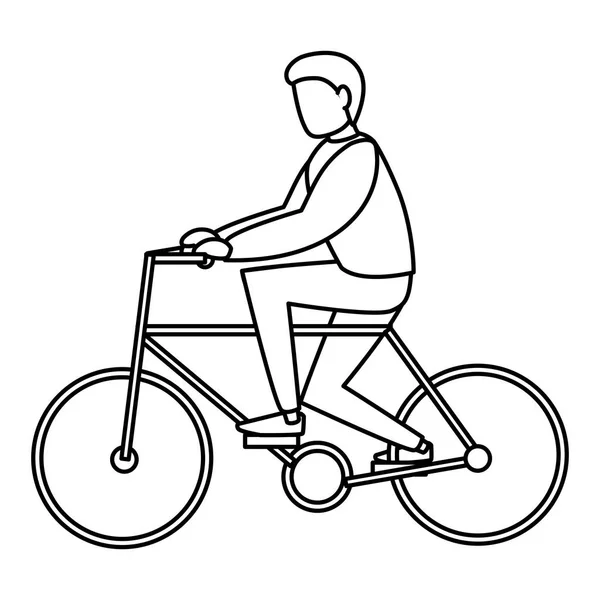 Νεαρός με χαρακτήρα ποδηλάτου — Διανυσματικό Αρχείο