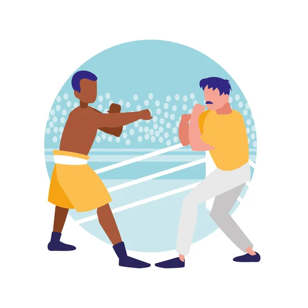 拳击手和拳击训练化身字符 — 图库矢量图片