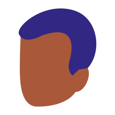 Genç adam siyah kafa avatar karakter