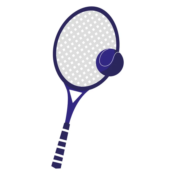 Tennis racket and ball isolated icon — Stock Vector