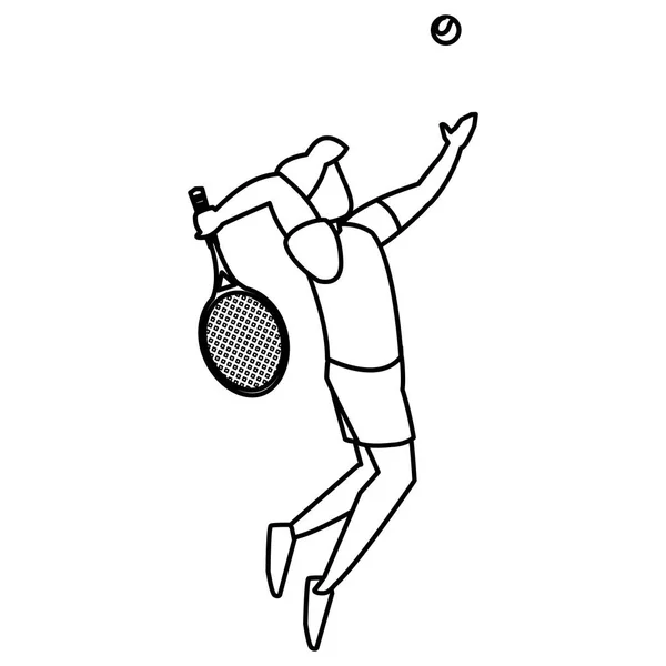 Jonge man spelen tennis — Stockvector