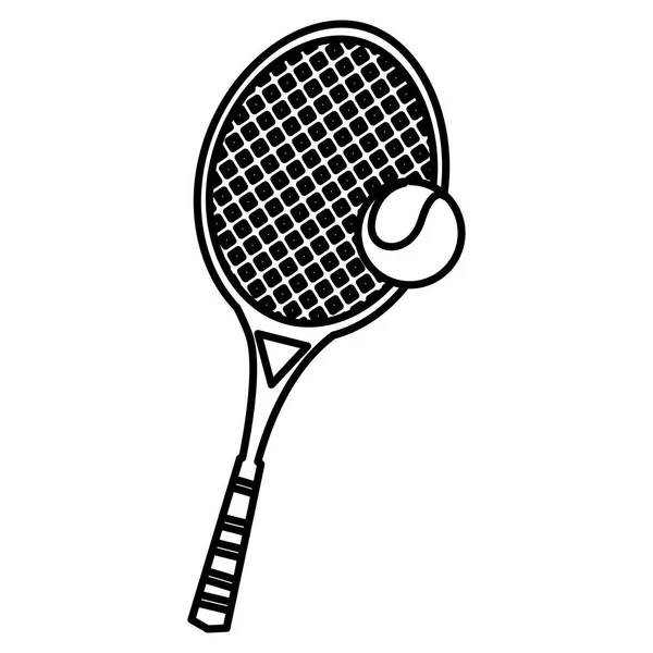 Tennisschläger und Ball isoliert Symbol — Stockvektor