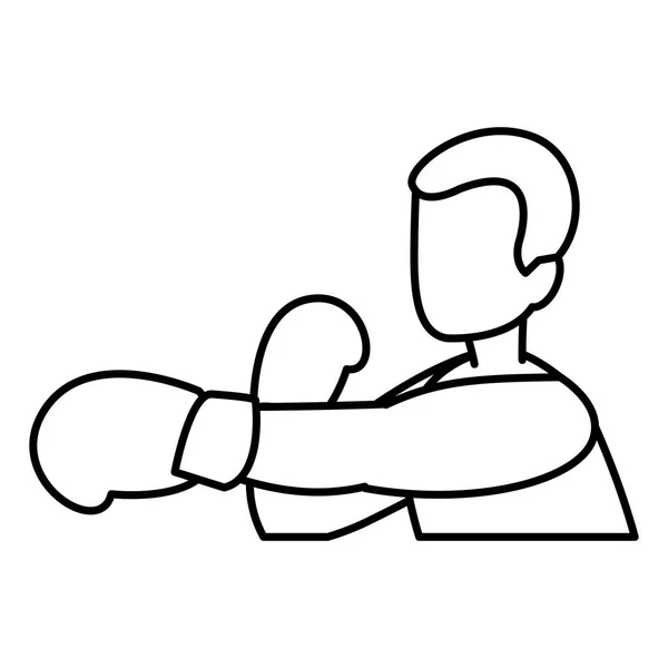 Personaje avatar entrenamiento boxeador — Vector de stock