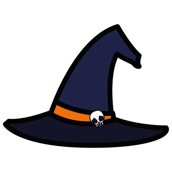 Witch Hat Halloween ikonen — Stock vektor