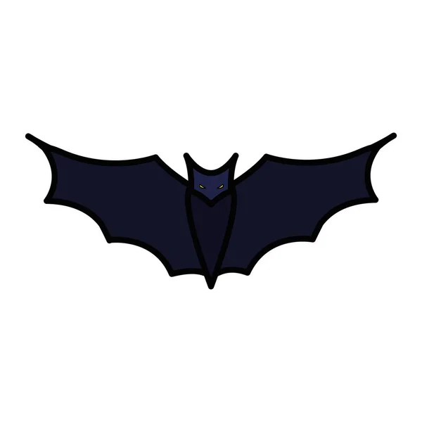 Halloween murciélago vuelo icono — Vector de stock