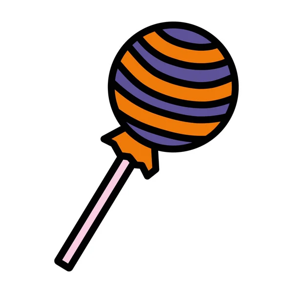 Halloween dulce lollipop icono — Vector de stock