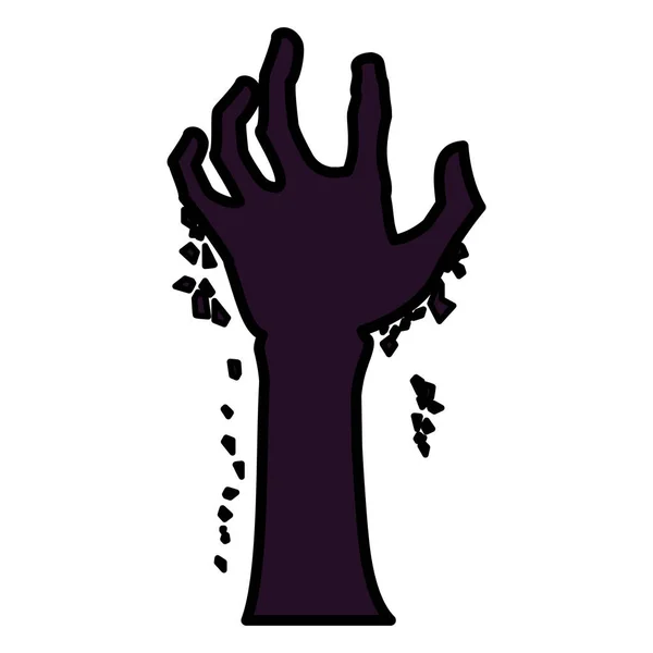 Zombie halloween pictogram hand — Stockvector